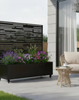 47" X 47" Black Metal Rectangular Planter Box