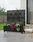 47" X 47" Black Metal Rectangular Planter Box