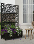 72" X 47" Black Metal Rectangular Planter Box