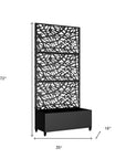 72" X 35" Black Metal Rectangular Planter Box