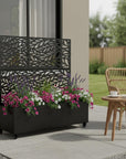 47" X 47" Black Metal Rectangular Planter Box