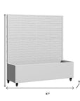 47" X 47" White Metal Rectangular Planter Box