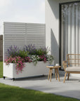 47" X 47" White Metal Rectangular Planter Box