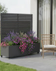 47" X 47" Gray Metal Rectangular Planter Box