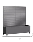 47" X 47" Gray Metal Rectangular Planter Box