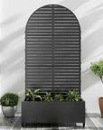 72" X 35" Black Metal Rectangular Planter Box