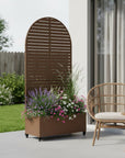 72" X 35" Brown Metal Rectangular Planter Box