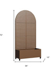72" X 35" Brown Metal Rectangular Planter Box