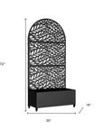 72" X 35" Black Metal Rectangular Planter Box
