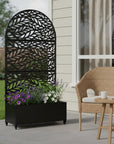 72" X 35" Black Metal Rectangular Planter Box