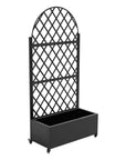 72" X 35" Black Metal Rectangular Planter Box