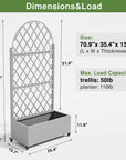72" X 35" Gray Metal Rectangular Planter Box
