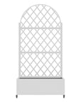 72" X 35" White Metal Rectangular Planter Box