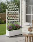 72" X 35" White Metal Rectangular Planter Box