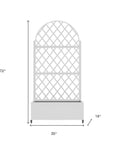 72" X 35" White Metal Rectangular Planter Box