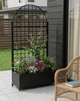 73" X 35" Black Metal Rectangular Planter Box