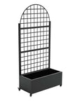 73" X 35" Black Metal Rectangular Planter Box