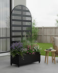 72" X 35" Black Metal Rectangular Planter Box