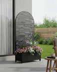 72" X 35" Black Metal Rectangular Planter Box