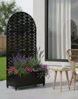 72" X 35" Black Metal Rectangular Planter Box