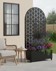 72" X 35" Black Metal Rectangular Planter Box