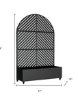 72" X 47" Black Metal Rectangular Planter Box