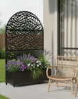 72" X 47" Black Metal Rectangular Planter Box