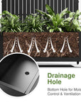 72" X 35" Black Metal Rectangular Planter Box