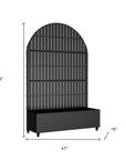 72" X 47" Black Metal Rectangular Planter Box