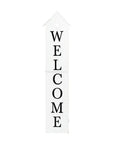 48" White And Black Solid Wood Birdhouse Welcome Porch Sign