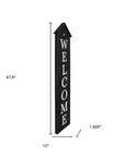 48" Black And White Solid Wood Birdhouse Welcome Porch Sign