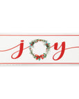 7" X 19" White and Red Christmas Joy Metal Wall Decor