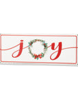 7" X 19" White and Red Christmas Joy Metal Wall Decor