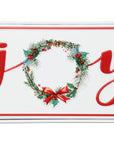 7" X 19" White and Red Christmas Joy Metal Wall Decor
