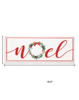 7" X 19" White and Red Christmas Noel Metal Wall Decor