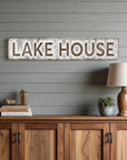 7" X 36" Gray Lake House Galvanized Metal Wall Decor