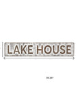 7" X 36" Gray Lake House Galvanized Metal Wall Decor