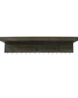 Set Of Two Brown Wood Wall Mounted Accent Shelves With Hooks