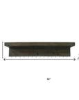 Set Of Two Brown Wood Wall Mounted Accent Shelves With Hooks