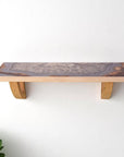36" Gray And Natural Wood Agate Pattern Wall Mount Accent Shelf