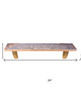 24" Gray And Natural Wood Wall Mounted Accent Shelf