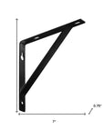7" Set Of Two Black Metal Wall Mounted Shelf Brackets