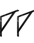 7" Set Of Two Black Metal Wall Mounted Shelf Brackets