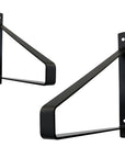 8" Set Of Two Black Metal Wall Mounted Shelf Brackets
