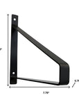 8" Set Of Two Black Metal Wall Mounted Shelf Brackets