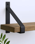 8" Set Of Two Black Metal Wall Mounted Shelf Brackets