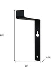 7" Set Of Two Black Metal Wall Mounted Shelf Brackets