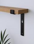 7" Set Of Two Black Metal Wall Mounted Shelf Brackets