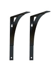 8" Set Of Two Black Curved Metal Wall Mounted Shelf Brackets