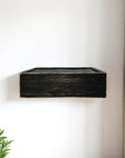 10" Black Distressed Wood Wall Mounted Floating Shelf With LED